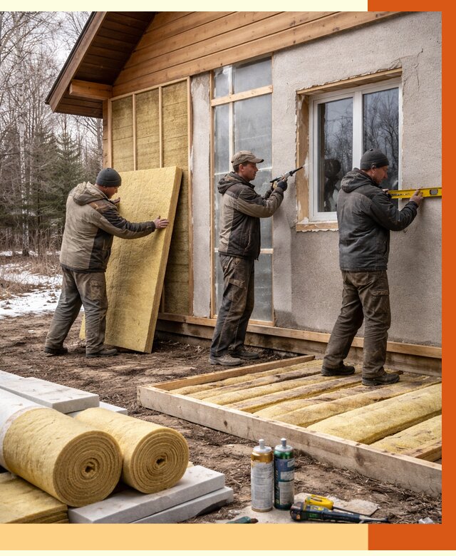 Утепление дачного дома в Богородицке от 5076 руб/м2 — недорого | ТепломастерБгд