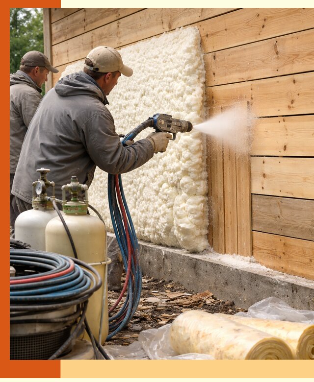 Утепление деревянного дома пенополиуретаном в Богородицке