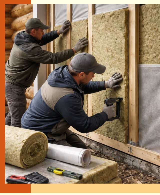 Утепление бревенчатого дома под ключ в Богородицке