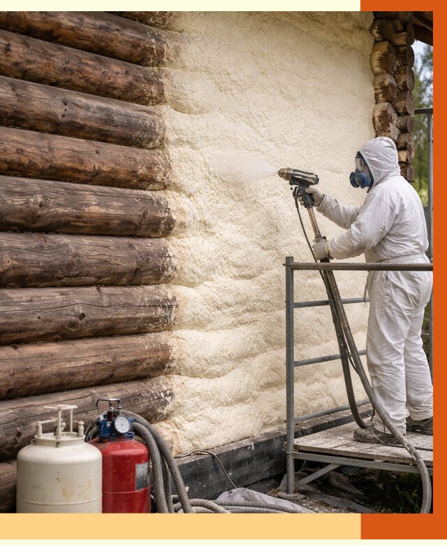 Утепление бревенчатого дома ППУ в Богородицке под ключ от 6679 руб. | ТепломастерБгд