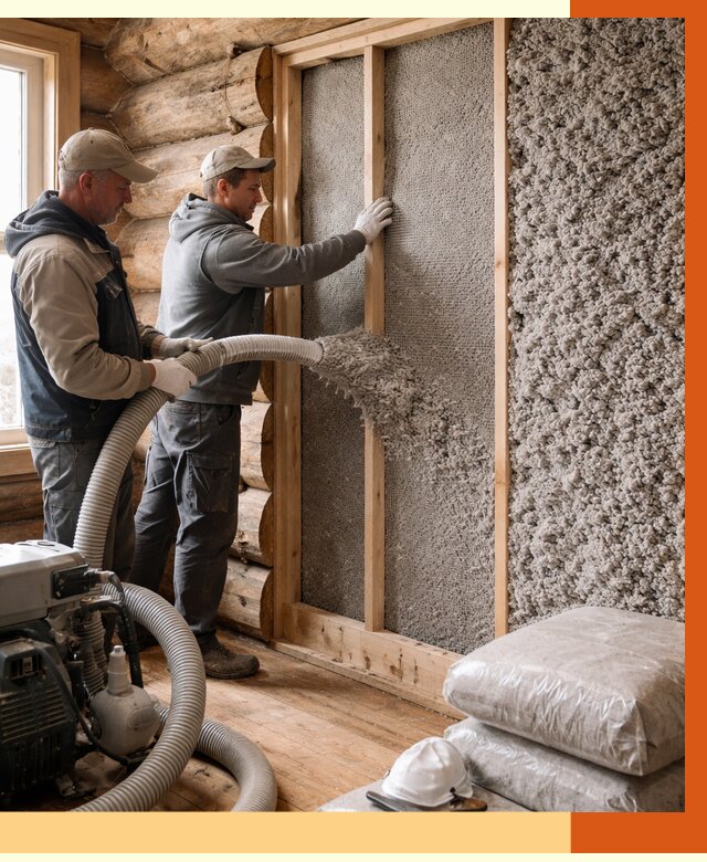 Утепление бревенчатого дома эковатой в Богородицке от 2939 руб. | ТепломастерБгд