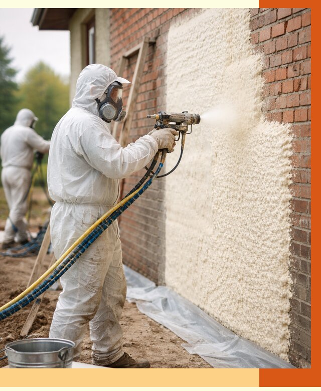 Утепление кирпичного дома ППУ в Богородицке под ключ от 6946 руб. | ТепломастерБгд