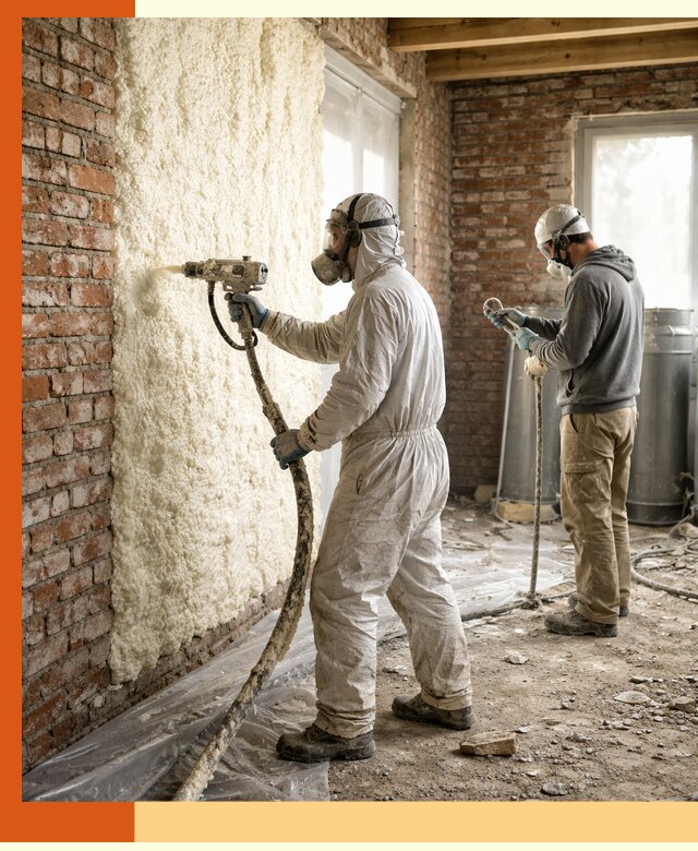 Утепление кирпичного дома пенополиуретаном в Богородицке