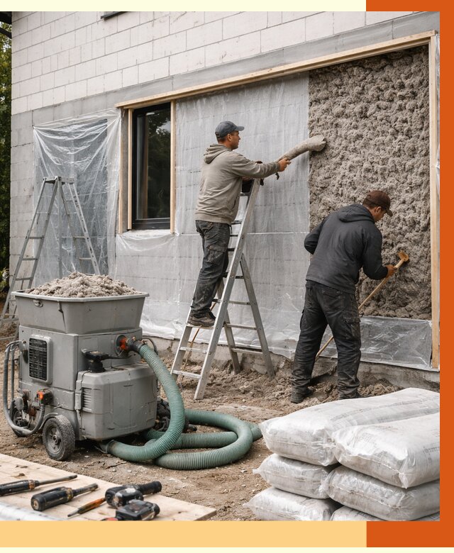 Утепление дома из газобетона эковатой в Богородицке от 4809 руб./м2 | ТепломастерБгд