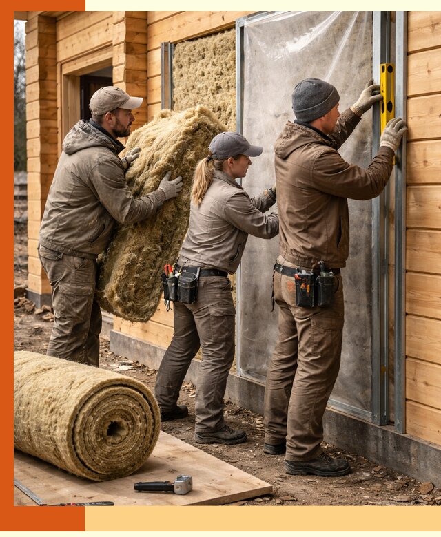 Утепление дома из двойного бруса в Богородицке качественно и надёжно