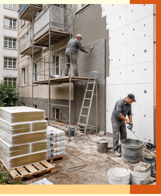 Утепление квартиры снаружи в Богородицке от 6572 руб/м2 под ключ | ТепломастерБгд