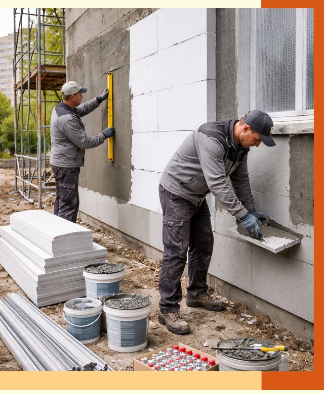 Утепление фасада и стен снаружи в Богородицке от 4488 руб. | ТепломастерБгд