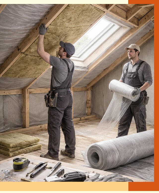 Утепление крыши изнутри мансарды в Богородицке от 4488 руб./м² | ТепломастерБгд