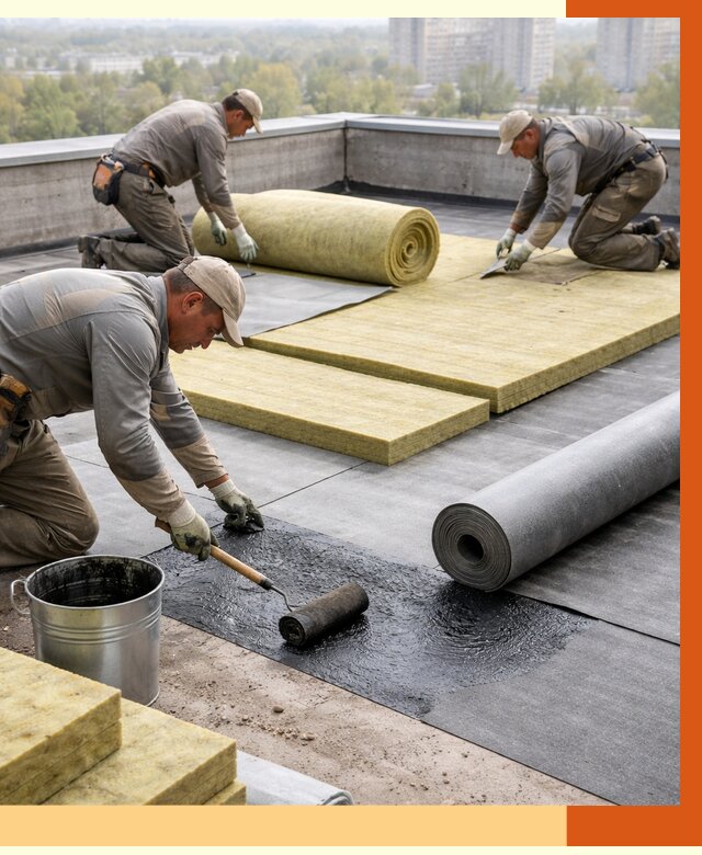 Утепление плоской крыши в Богородицке от 7694 руб./м2 под ключ | ТепломастерБгд