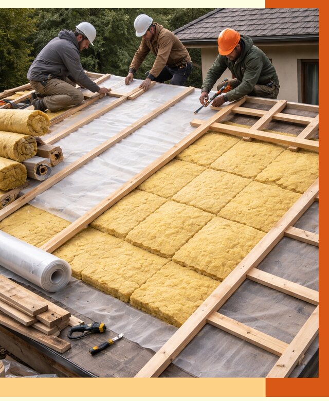 Утепление скатной крыши в Богородицке от 1336 руб./м2 под ключ | ТепломастерБгд