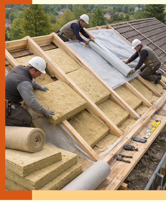 Утепление скатной крыши в Богородицке качественно и надёжно