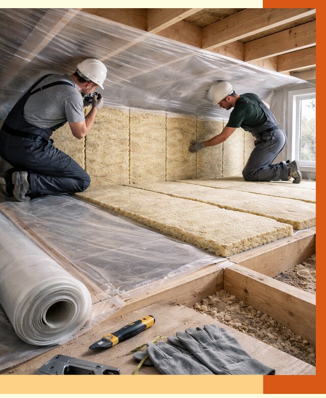 Утепление перекрытий в Богородицке от 3046 руб/м2 — утепление межэтажных и чердачных | ТепломастерБгд