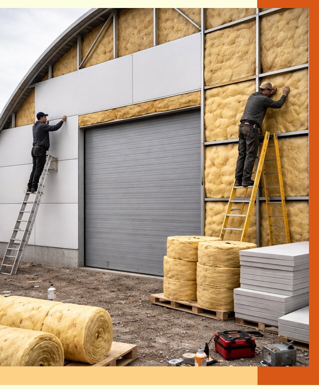 Утепление ангара пенополиуретаном в Богородицке от 7694 руб./м² — комплекс от ТепломастерБгд