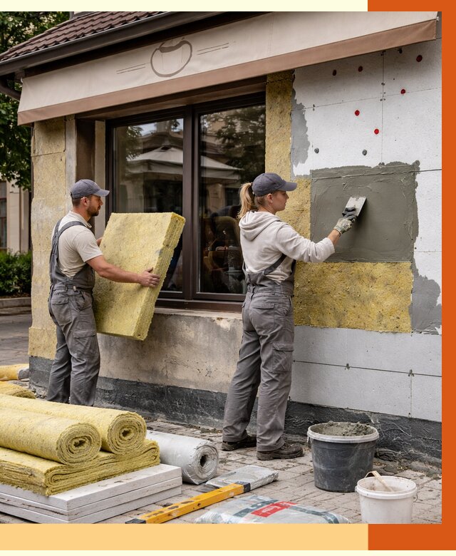 Утепление кафе в Богородицке от 4488 руб/м2 — комплексно под ключ | ТепломастерБгд