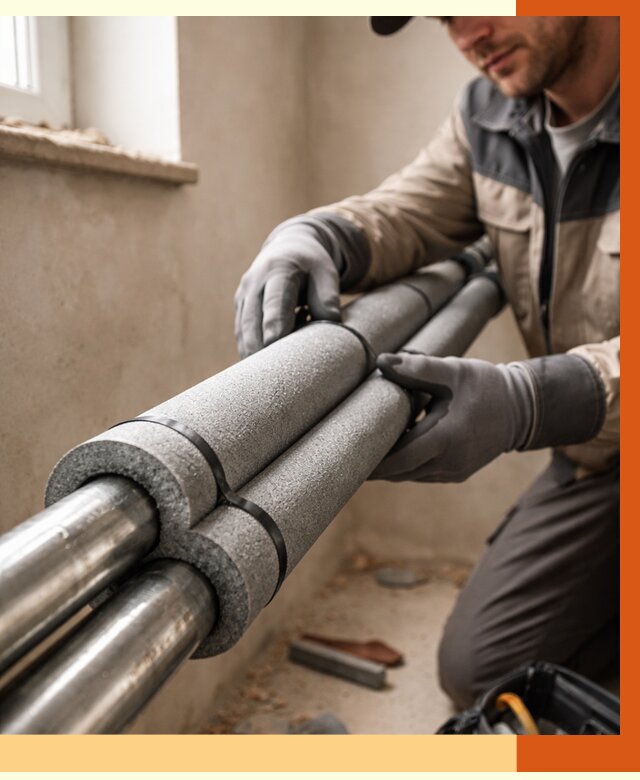 Утепление труб отопления в Богородицке от 3046 руб. за м² — услуги под ключ | ТепломастерБгд