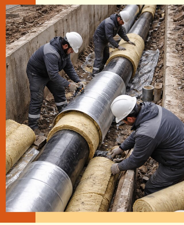 Утепление теплотрассы в Богородицке: утеплительные работы и материалы