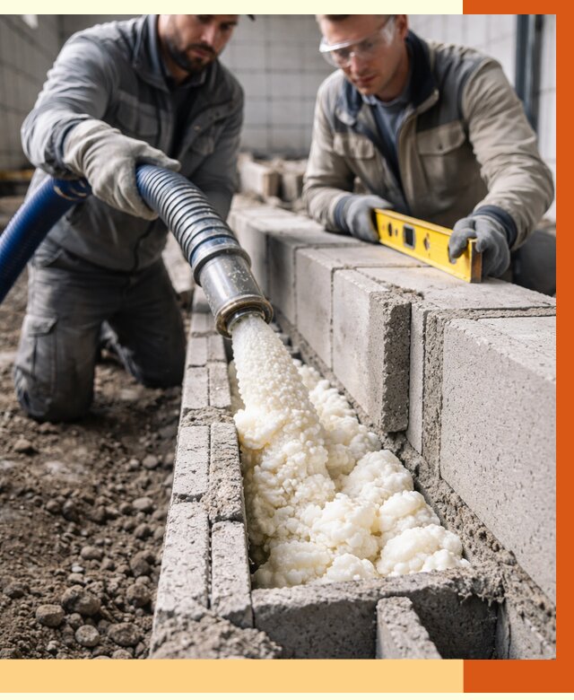 Заполнение колодцевой кладки ППУ в Богородицке от 4488 руб. за м2 | ТепломастерБгд