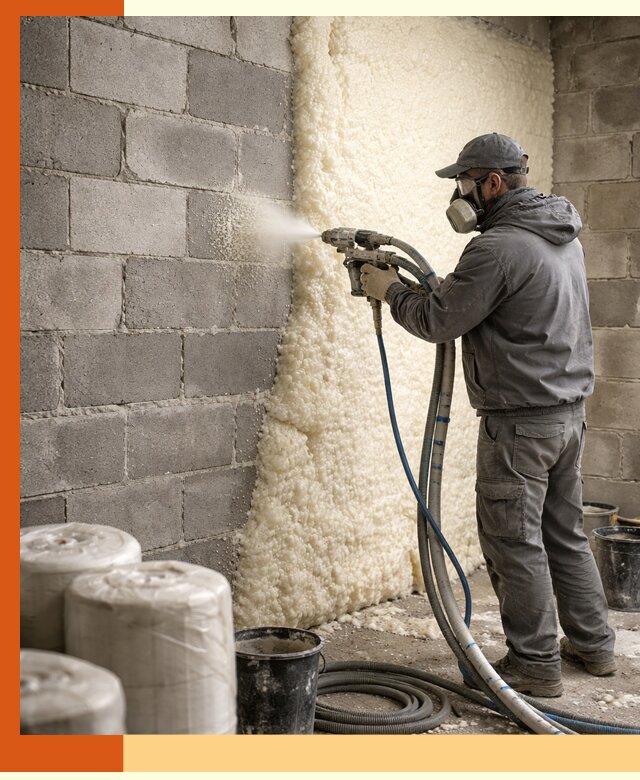 Утепление блочной стены ППУ в Богородицке качественно и надёжно