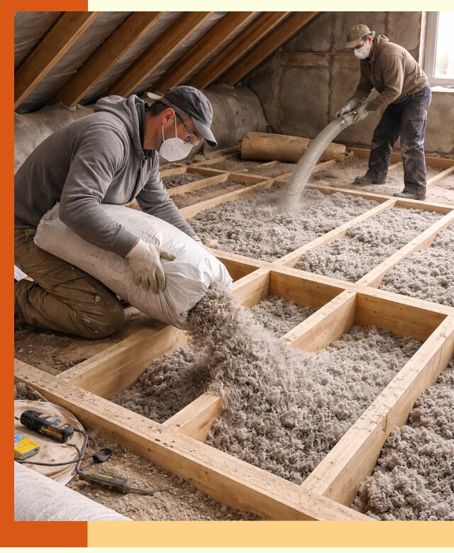 Заполнение полостей чердачного перекрытия в Богородицке качественно и надёжно