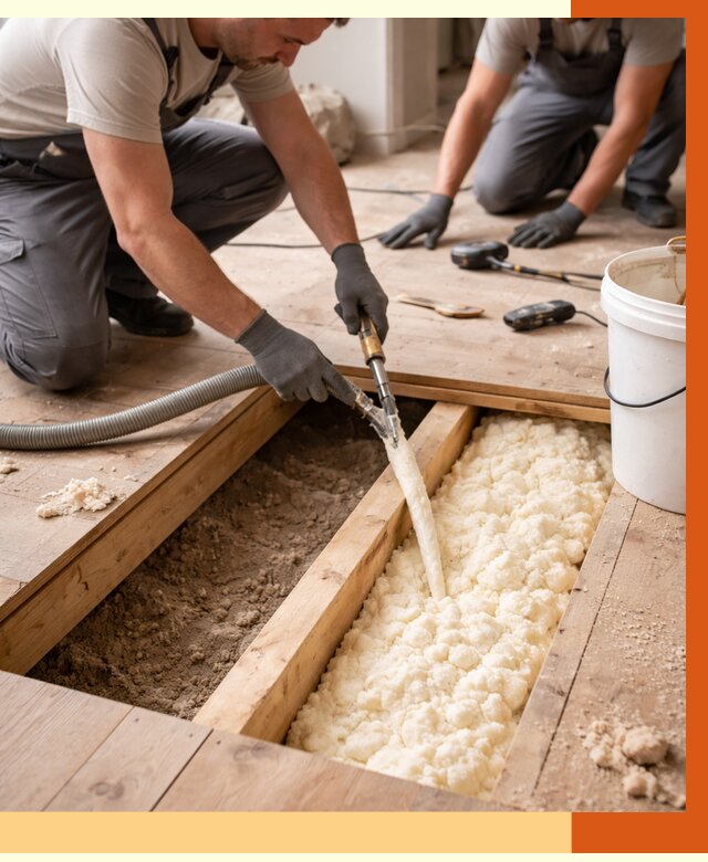 Заполнение пустот пола в Богородицке от 2885 руб. — утепление пустот пола под ключ | ТепломастерБгд