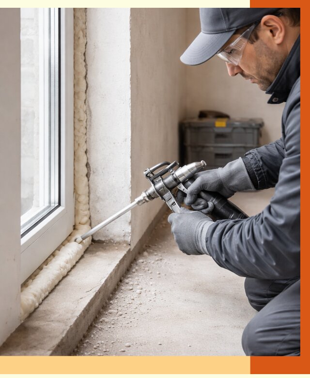 Герметизация стыков ППУ в Богородицке от 1763 руб. за м2 — утепление примыканий под ключ | ТепломастерБгд