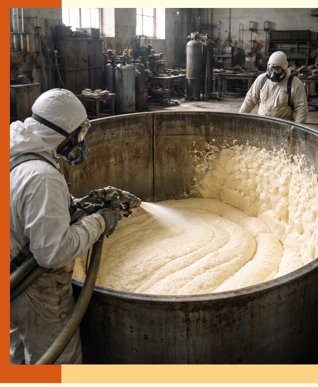 Заливка ппу в емкости с полной изоляцией и герметизацией в Богородицке