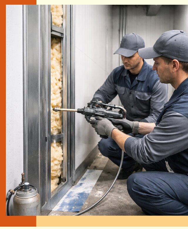 Заполнение пустот холодильных панелей в Богородицке специализированной пеной