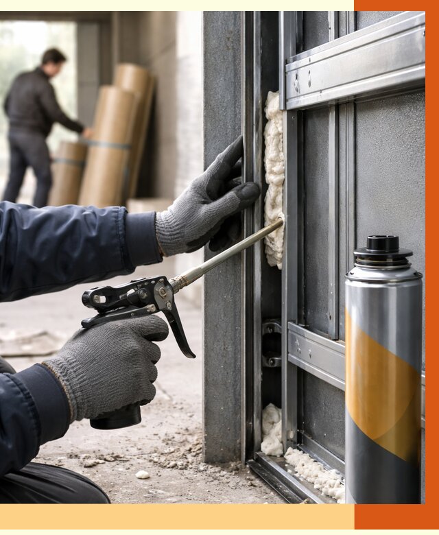 Заполнение пустот ворот в Богородицке от 4809 руб. — заливка ППУ, утепление под ключ | ТепломастерБгд