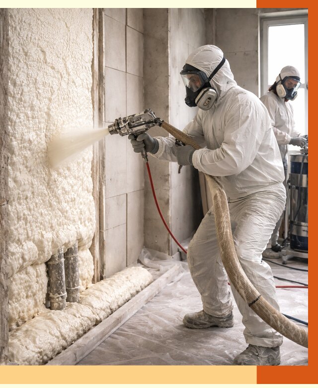 Напыление пенополиуретана в Богородицке от 8015 руб./м2 — услуги и монтаж ППУ | ТепломастерБгд