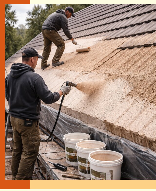 Утепление кровли жидкой пробкой в Богородицке для домов и зданий