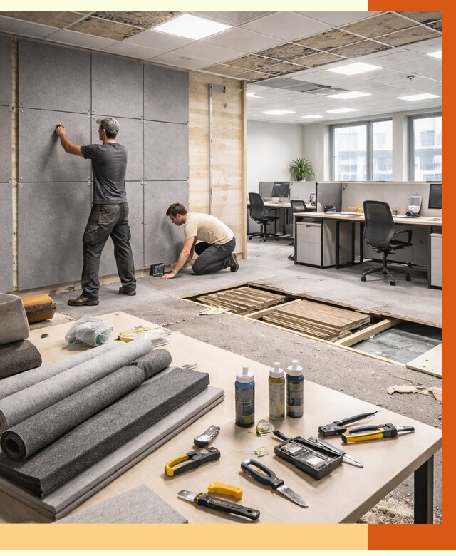 Профессиональная шумоизоляция офиса в Богородицке от 7213 руб. за м2 | ТепломастерБгд