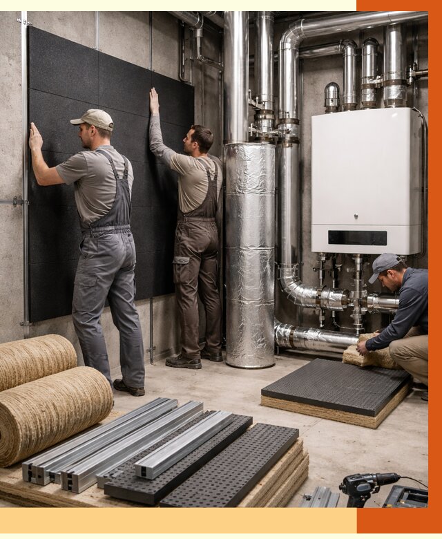 Шумоизоляция котельной в Богородицке от 6946 руб. под ключ | Профессиональная звукоизоляция — ТепломастерБгд