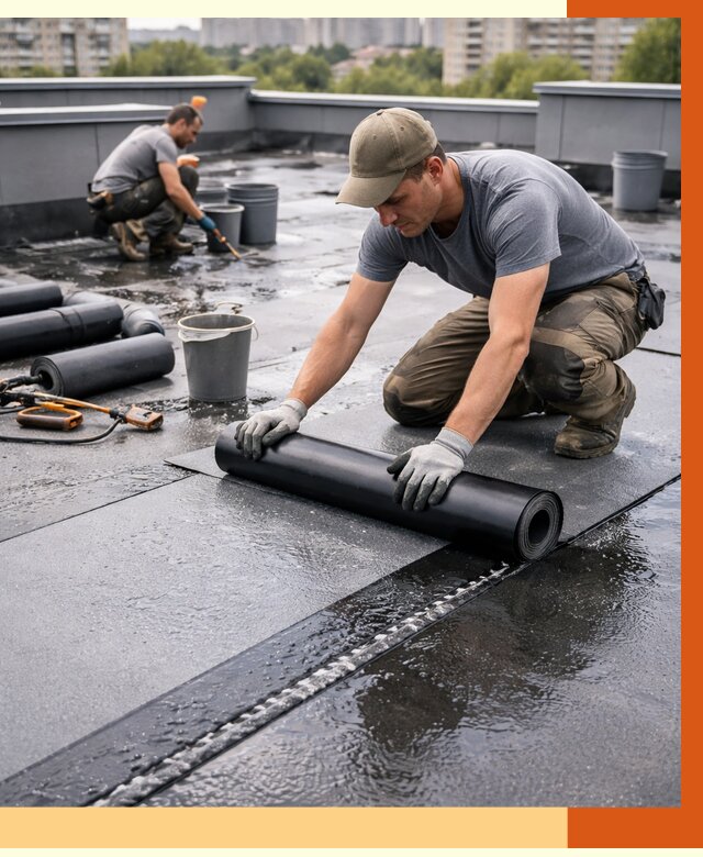 Гидроизоляция плоской кровли в Богородицке от 4809 руб./м2 — профессионально | ТепломастерБгд