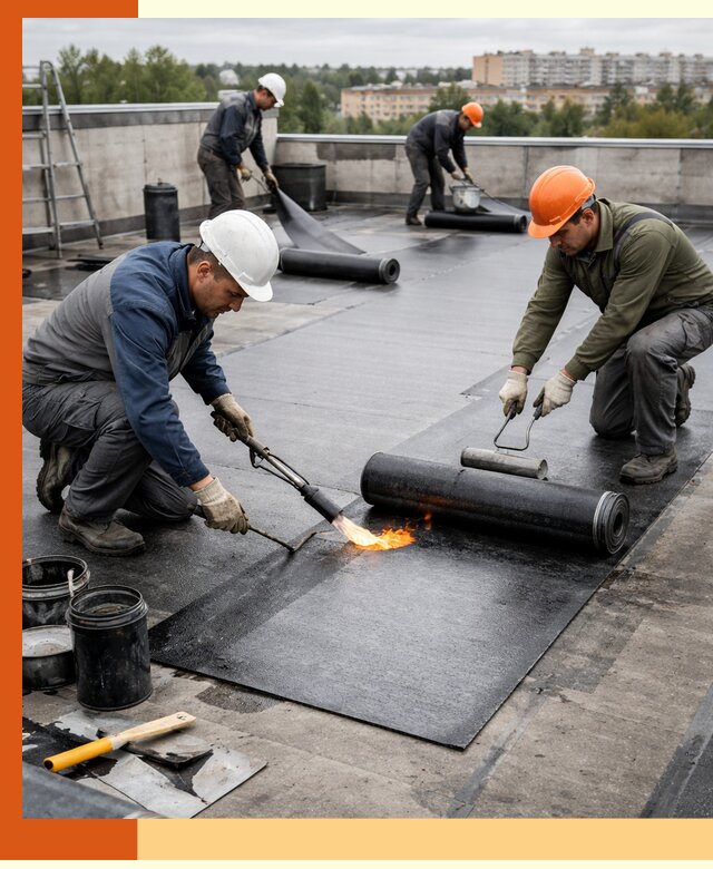 Профессиональная гидроизоляция плоской кровли в Богородицке