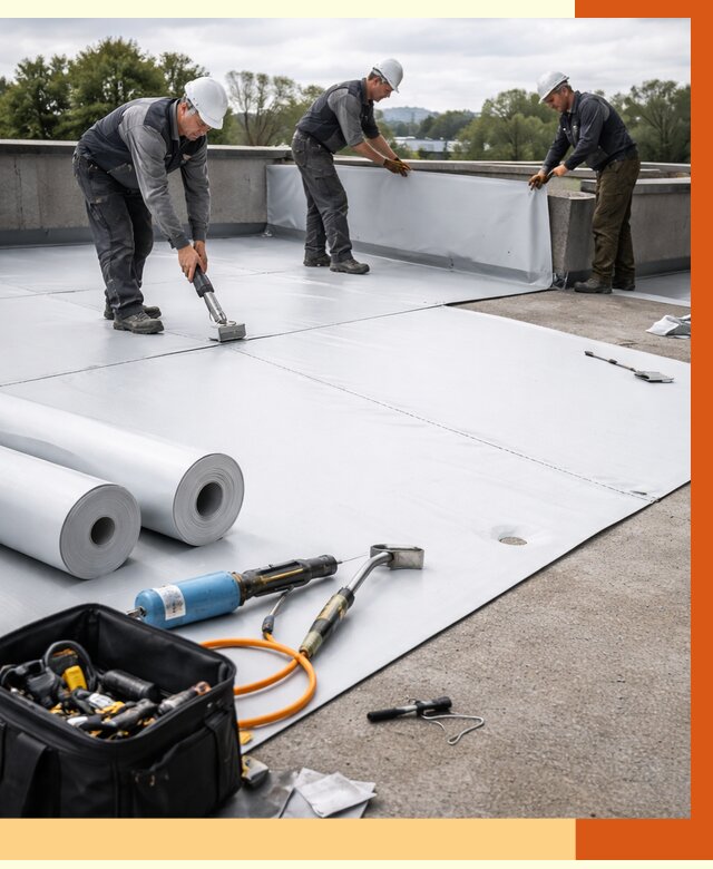 Гидроизоляция мембранной кровли в Богородицке от 8015 руб./м² — профессионально | ТепломастерБгд