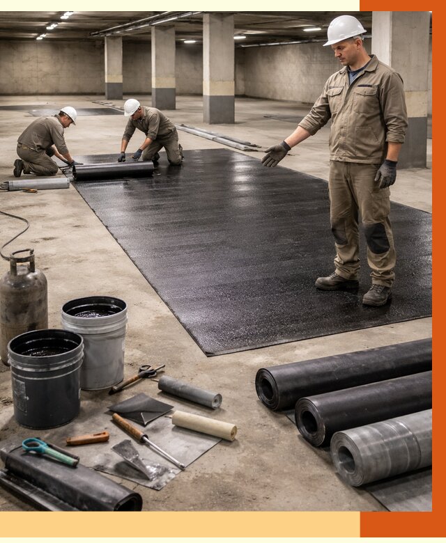 Гидроизоляция паркинга в Богородицке от 1282 руб/м² — профессиональная защита | ТепломастерБгд