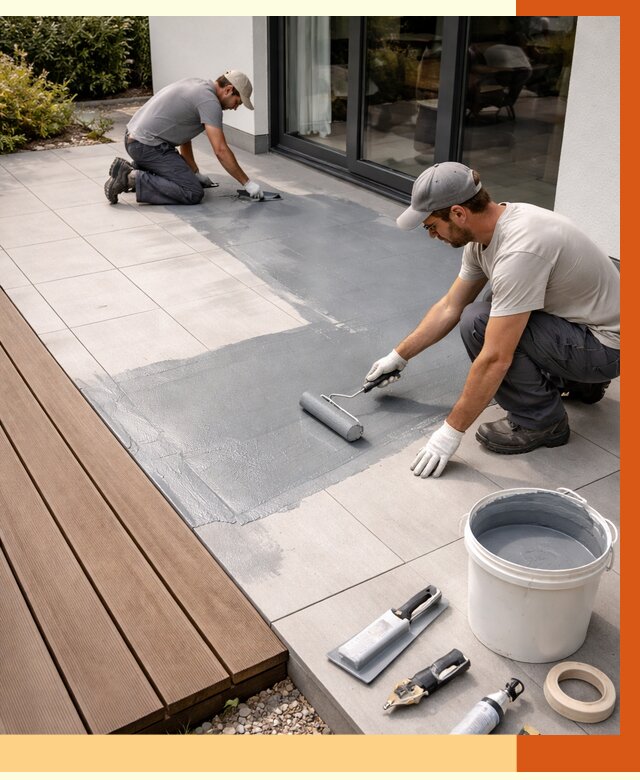 Гидроизоляция террасы в Богородицке под ключ от 8015 руб./м² | ТепломастерБгд