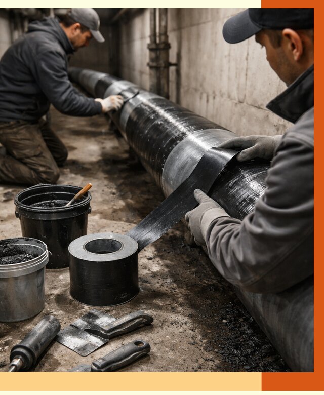 Гидроизоляция труб в Богородицке от 2672 руб. — профессиональная герметизация | ТепломастерБгд