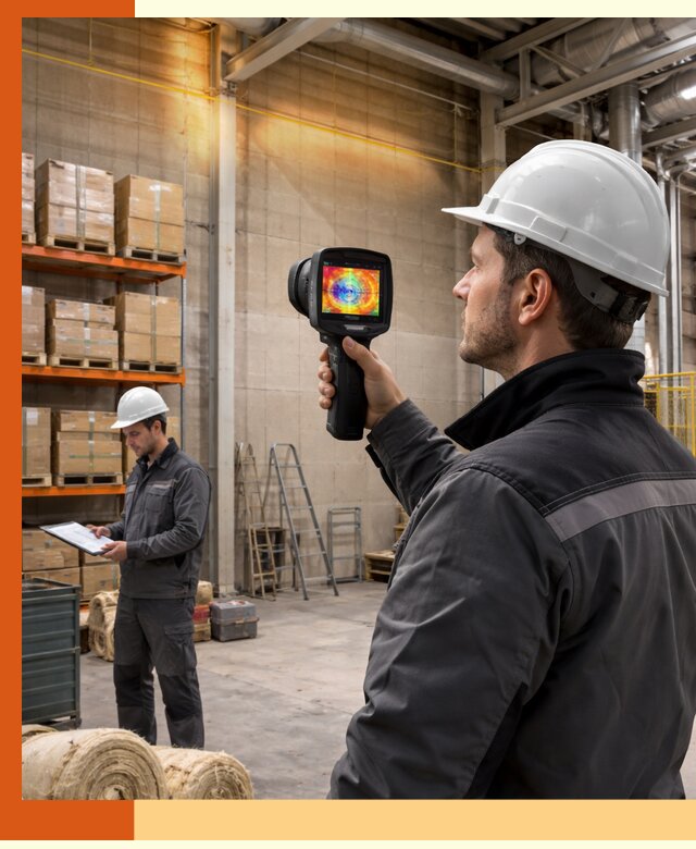 Тепловизионное обследование склада и выявление утечек в Богородицке