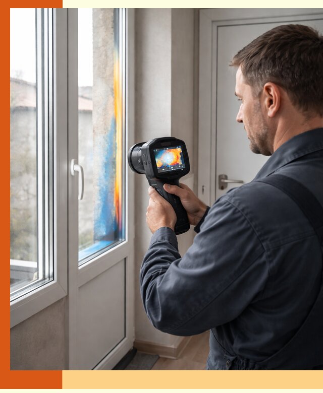 Тепловизионное обследование окон и дверей в Богородицке