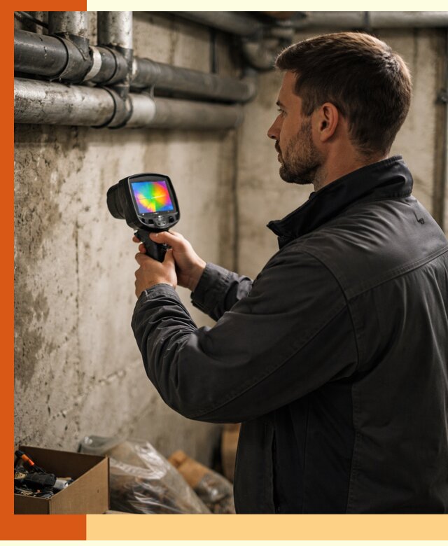 Тепловизионное обследование подвала в Богородицке для поиска утечек тепла