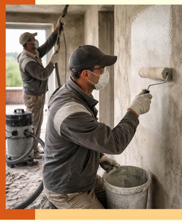 Подготовка поверхности под напыление утеплителя в Богородицке