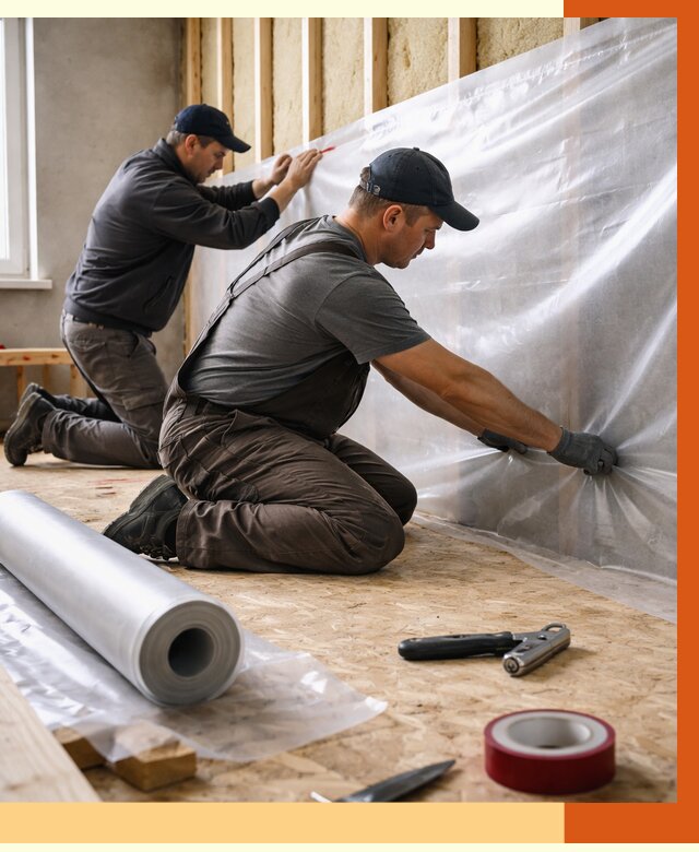 Монтаж пароизоляции в Богородицке от 2672 руб. — установка и укладка под ключ | ТепломастерБгд