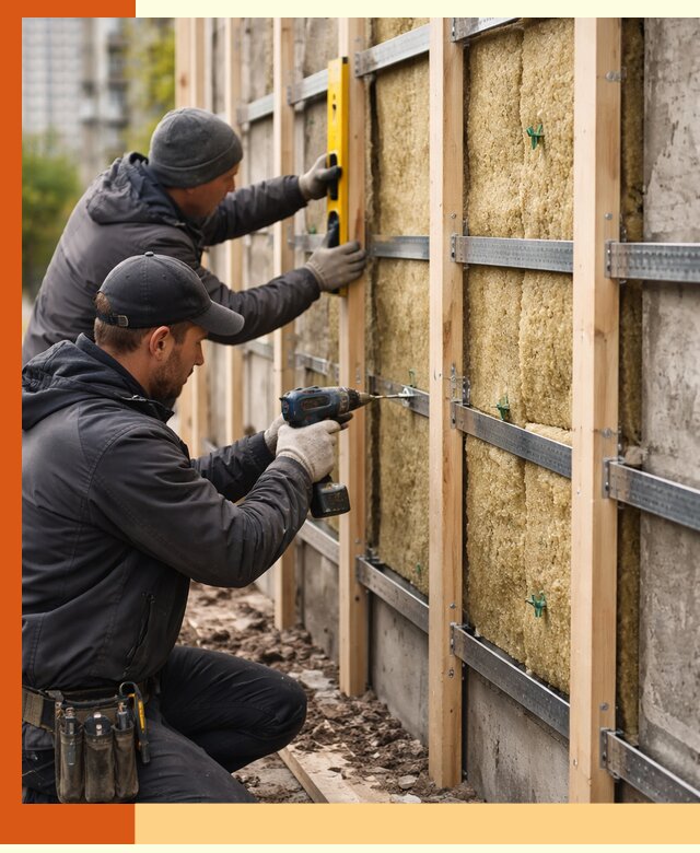 Монтаж обрешетки под утепление зданий и квартир в Богородицке